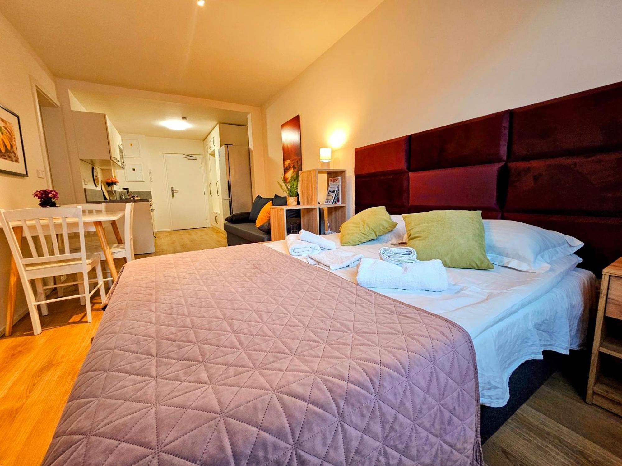 Apartment Live-inn 2 Bdr Family For 1-8 Guests, 20 Mins To Center, Lift, Gym, Reception, Parking, Roof Terrace, Game & Party Prague